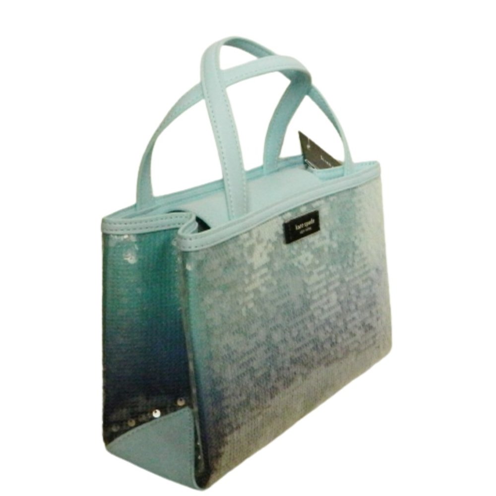 kate spade new york $398 Sam Icon Ombre Sequin Fabric Small Tote Pool NWT - Picture 6 of 9